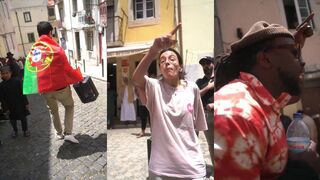 Man IN PORTUGAL carrying Portugal flag gets called RACIST