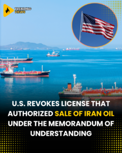 Oil tankers anchored in calm blue coastal waters, with a U.S. flag shown in an inset circle.
