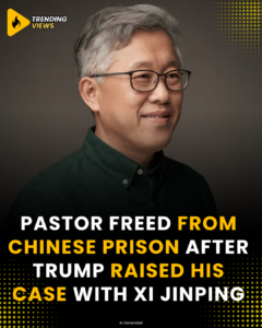 Pastor Ezra Jin, founder of Zion Church, wearing glasses and a dark shirt after his release from Chinese detention.
