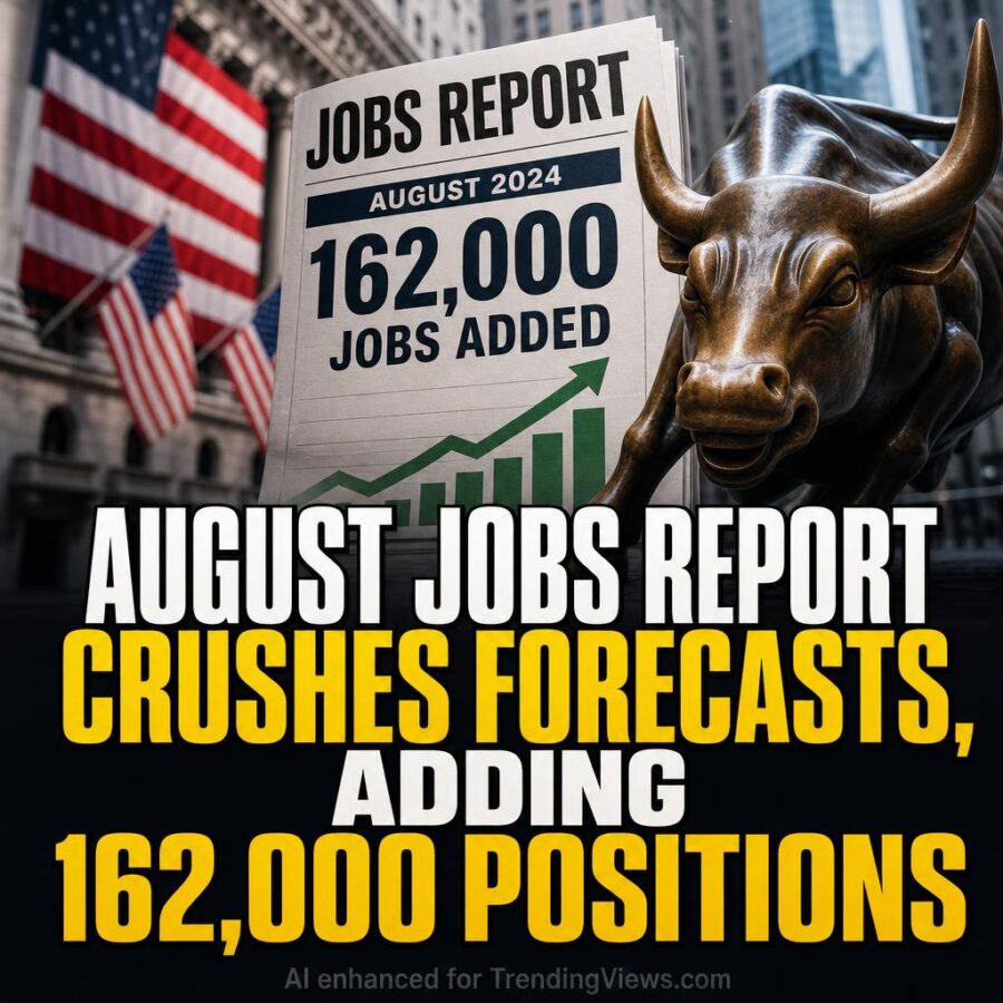 August Jobs Report Crushes Forecasts, Adding 162,000 Positions