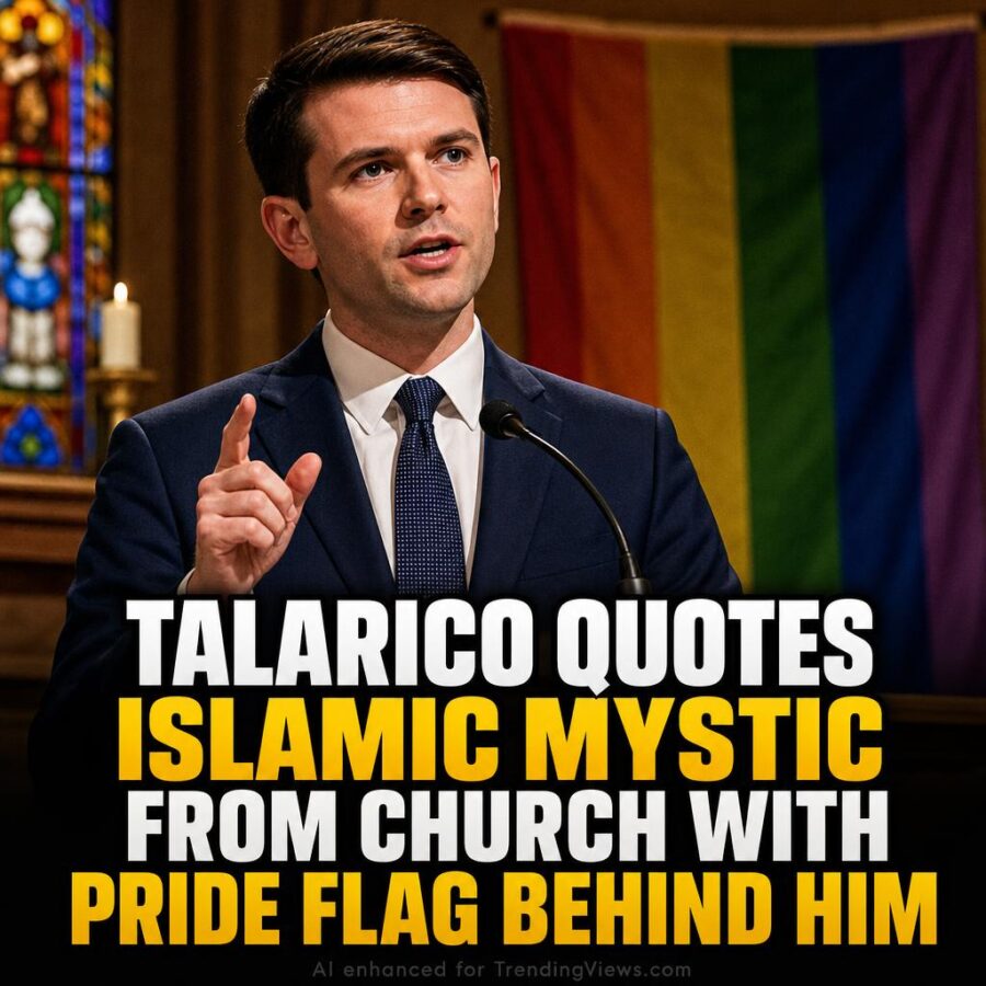 James Talarico Quotes Islamic Mystic While a Pride Flag Hangs Behind Him