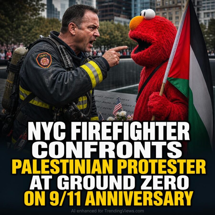 NYC Firefighter Confronts Palestinian Protester at Ground Zero